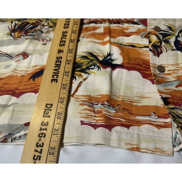 Tommy Bahama Shirt Mens 2XL Multicolor Silk Button Up Hawaiian Surfers Ukuleles - Picture 6 of 11